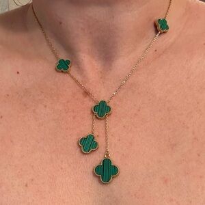Green Clover Necklace Four leaf Necklace